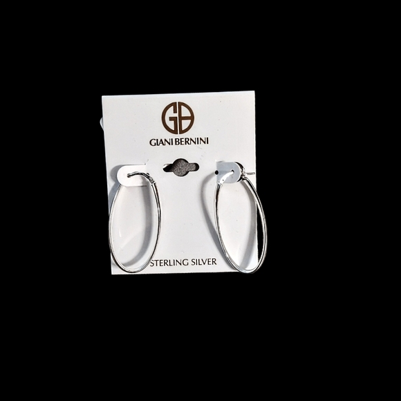 Sterling Silver Oblong Hoop Earrings